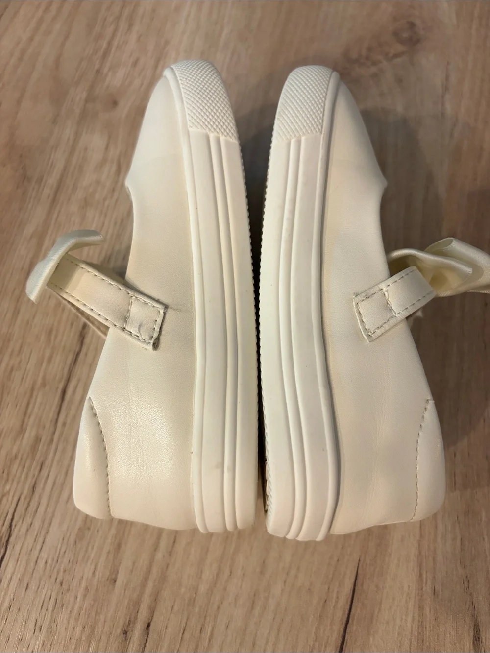 FELIX & FLORA GIRLS IVORY BOW MARY JANE DRESS SHOES TODDLER SIZE 8